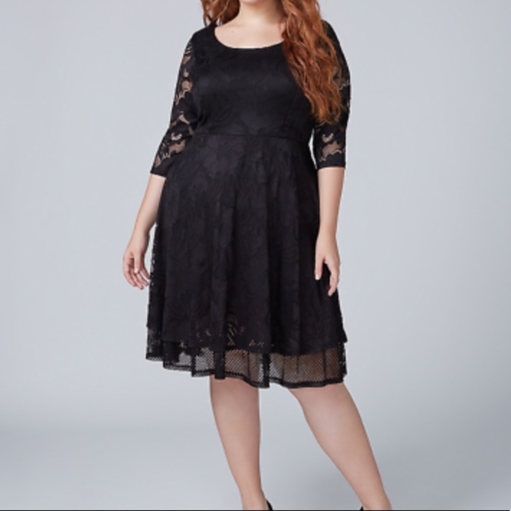 Lane Bryant Dress Black Lace NWT